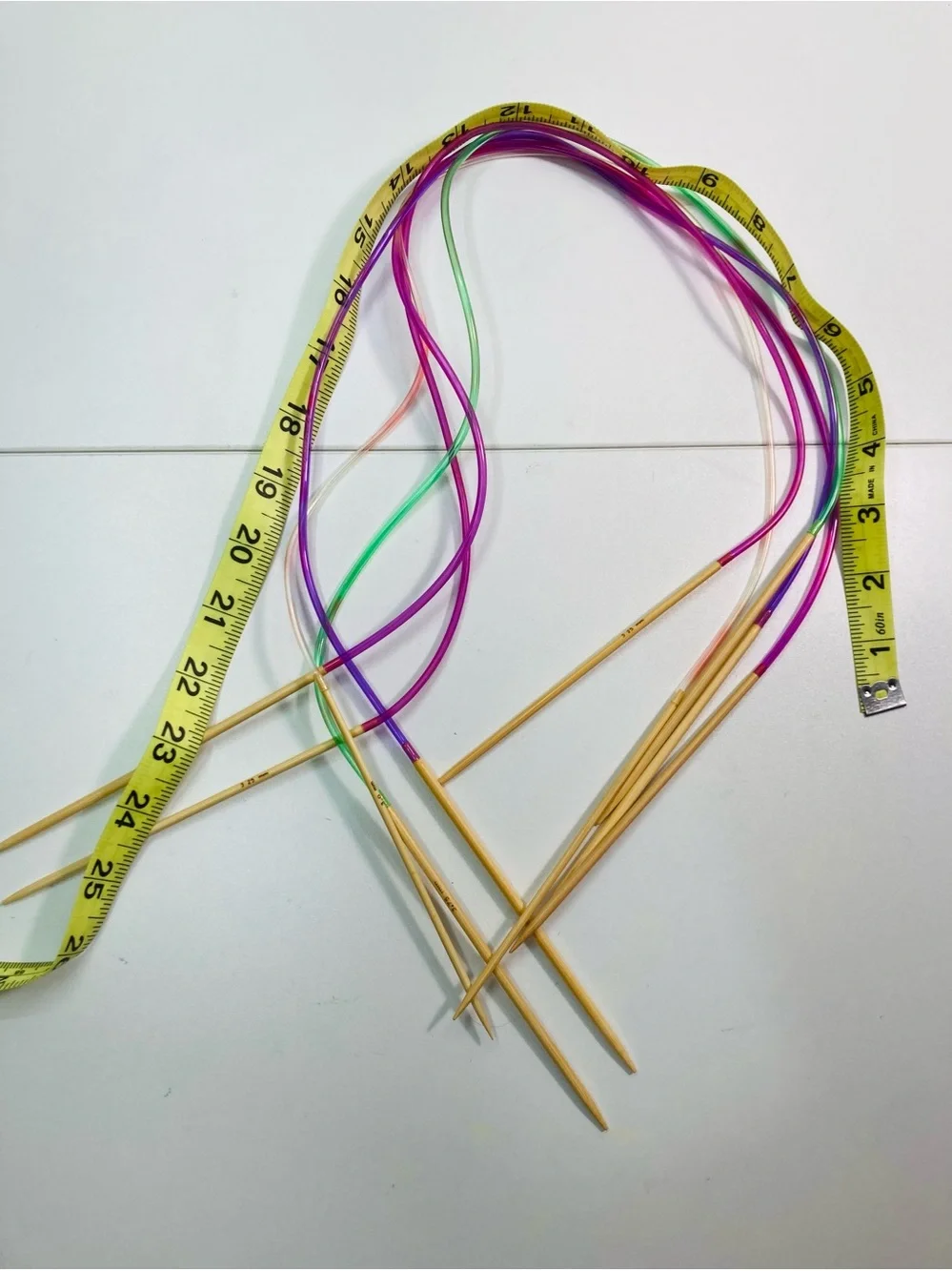 NEW 5 Colorful Wooden Circular Knitting Needles SIZES 3.0 3.25 3.5 3.75 4.0